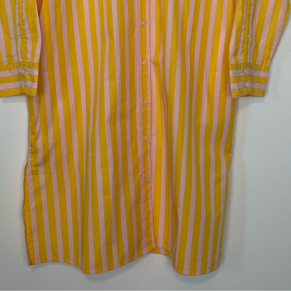 J. Crew Yellow and Pink Striped Button Up Shirtdress. Size XS. NWT. - Picture 5 of 14